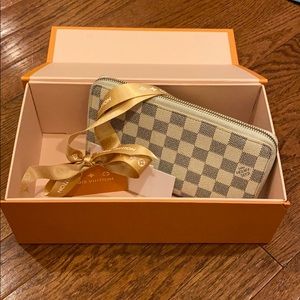 Auth Louis Vuitton Damier Azur Zippy Wallet SP0096